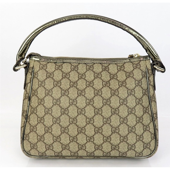 Gucci Beige and Olive Shoulder Bag - Picture 2 of 16